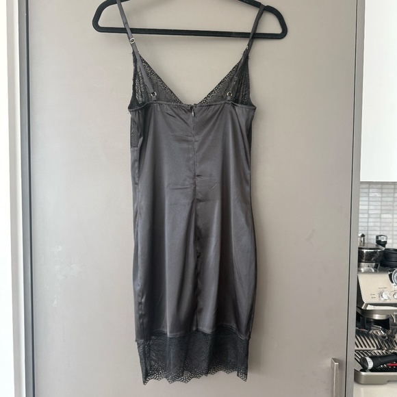 Black Silky Lace Lingerie Slip Dress Size S - Picture 6 of 8